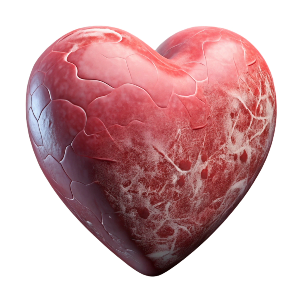 vibrant contemporary Heart Model Side View Transparent Background exclusive png
