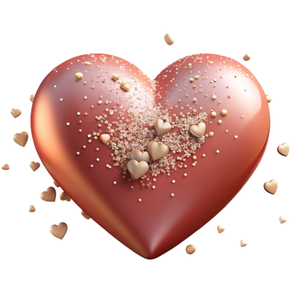 beautiful minimalist Heart Shaped Wedding Confetti Cutout Transparent Background premium png