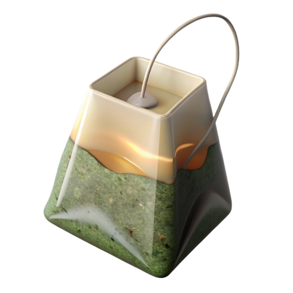 wonderful minimalist Herbal Tea Bag in Water Transparent Background premium png