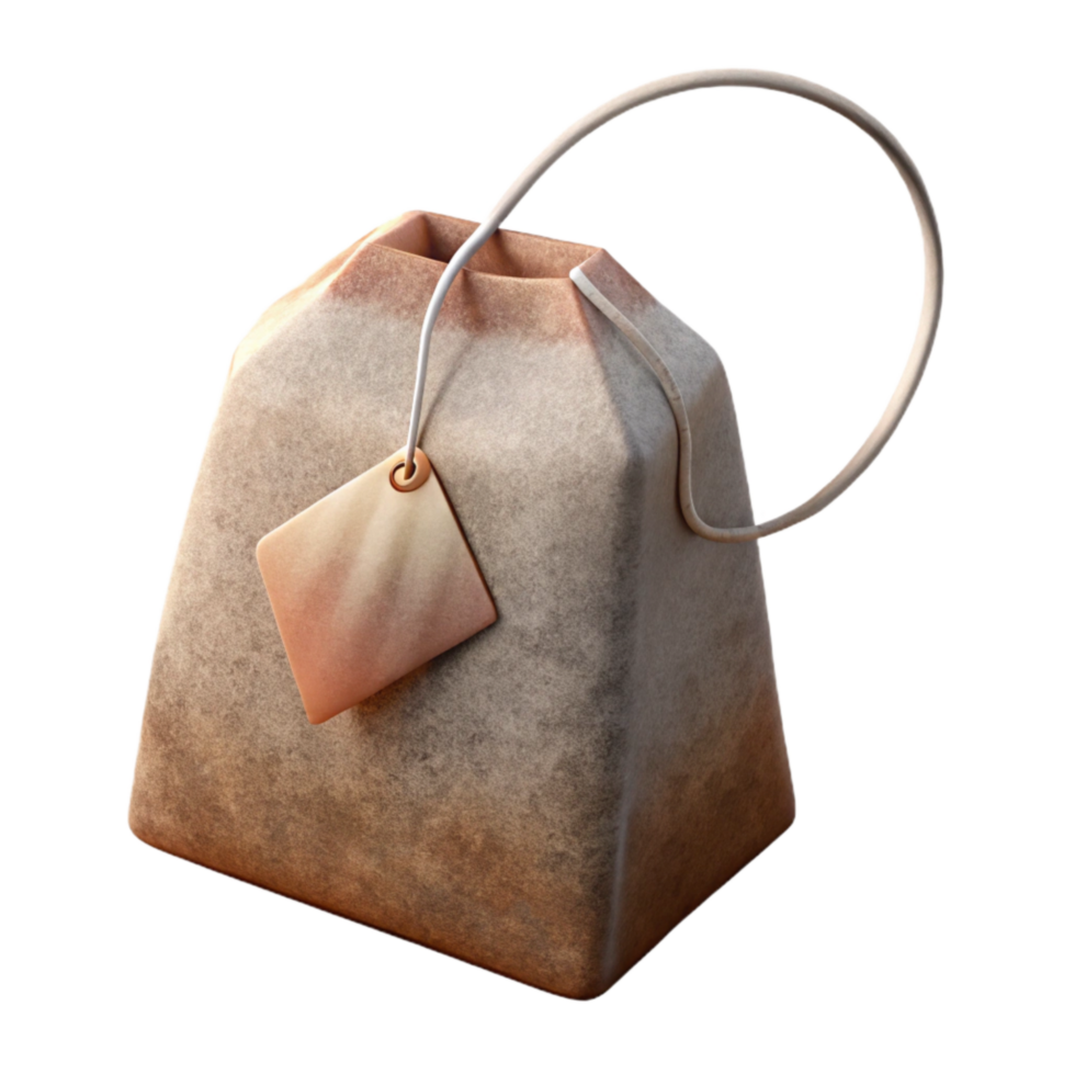 magnificent minimalist Herbal Tea Bag with String Cutout 4K png