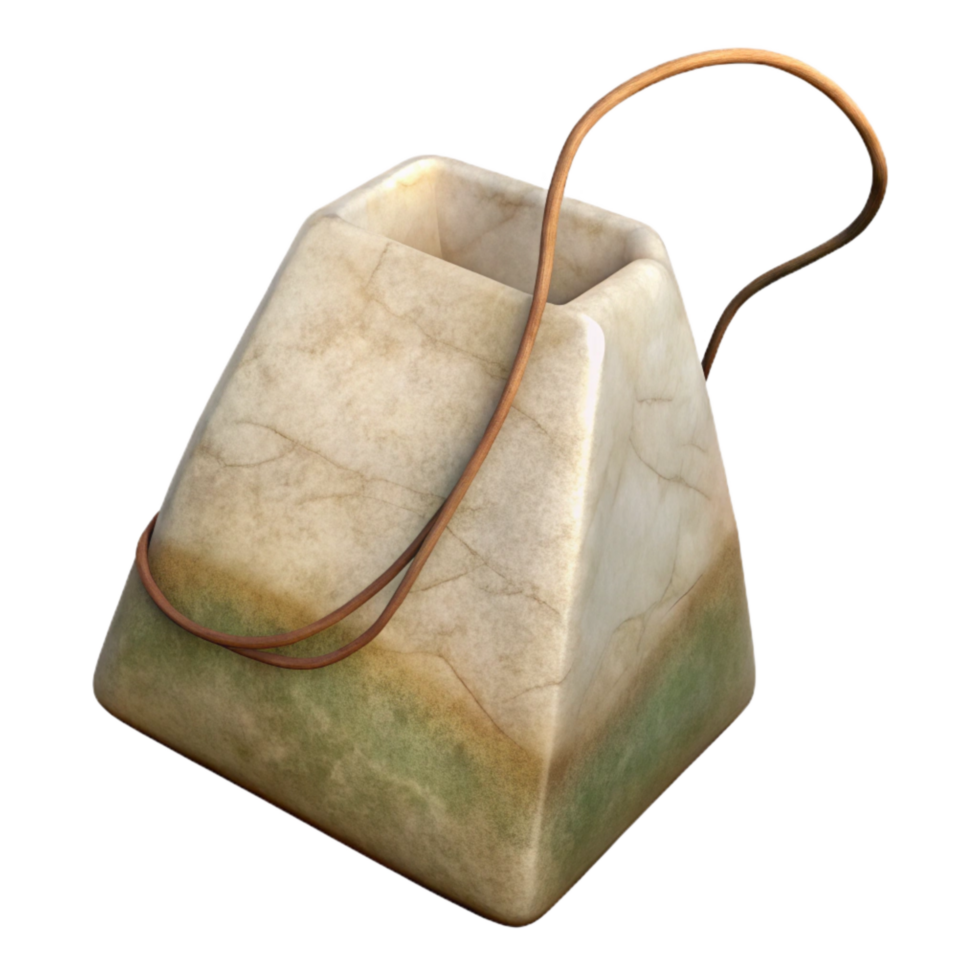 elegant artistic Herbal Tea Bag with String Cutout 4K png