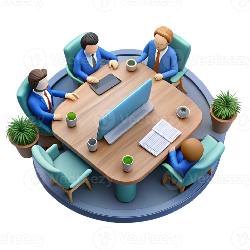 extraordinary modern High Angle View of Business Meeting Isolated authentic png