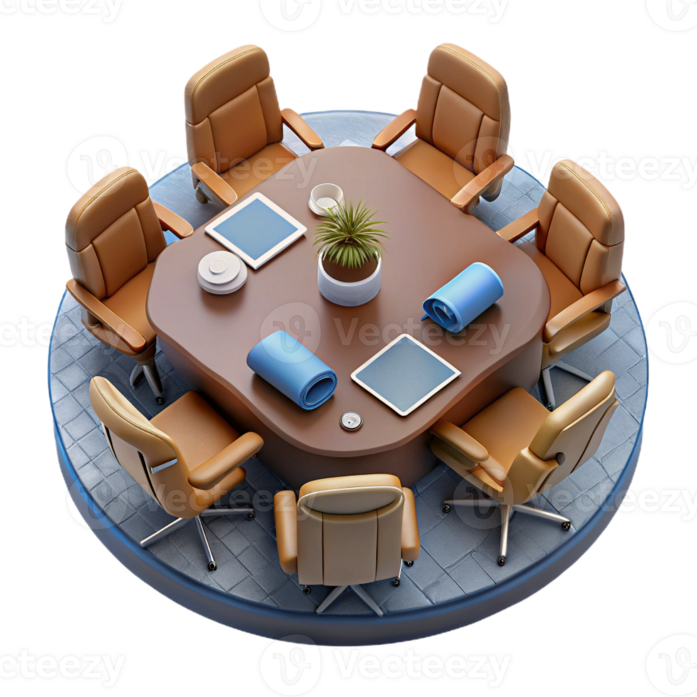 extraordinary creative High Angle View of Business Meeting Isolated professional png