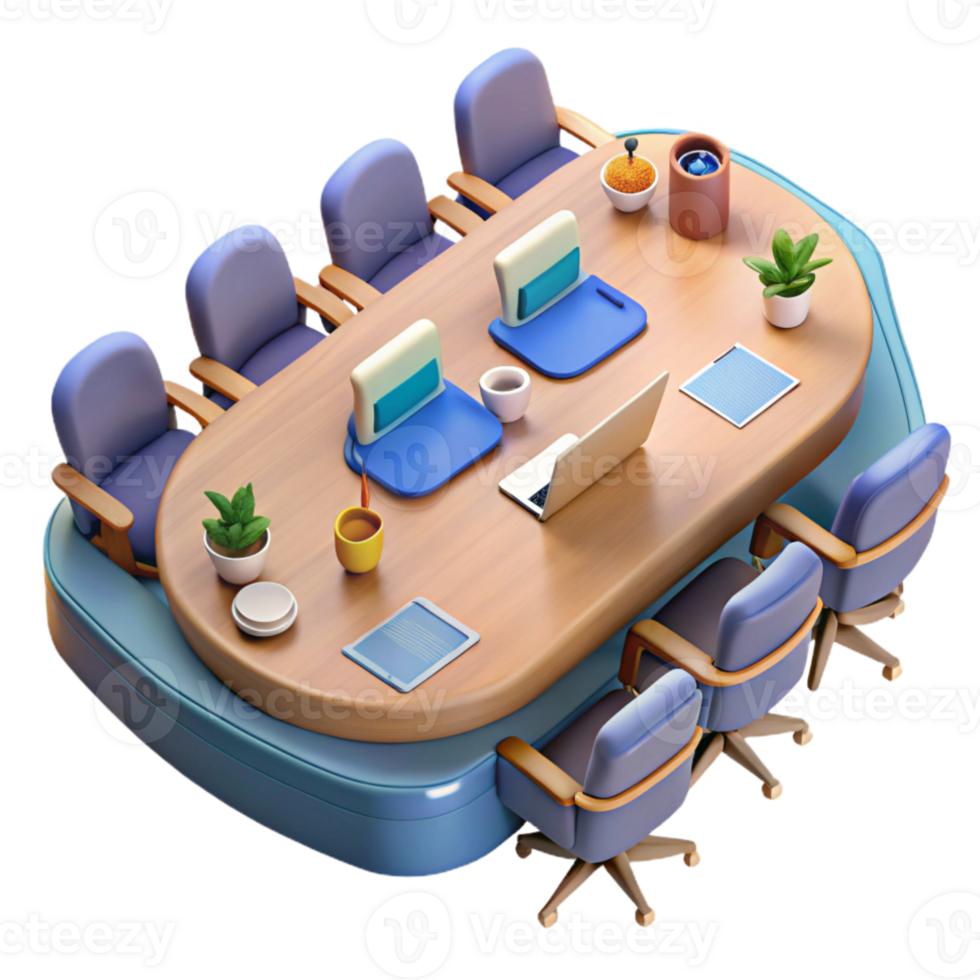serene classic High Angle View of Business Meeting Isolated 4K png
