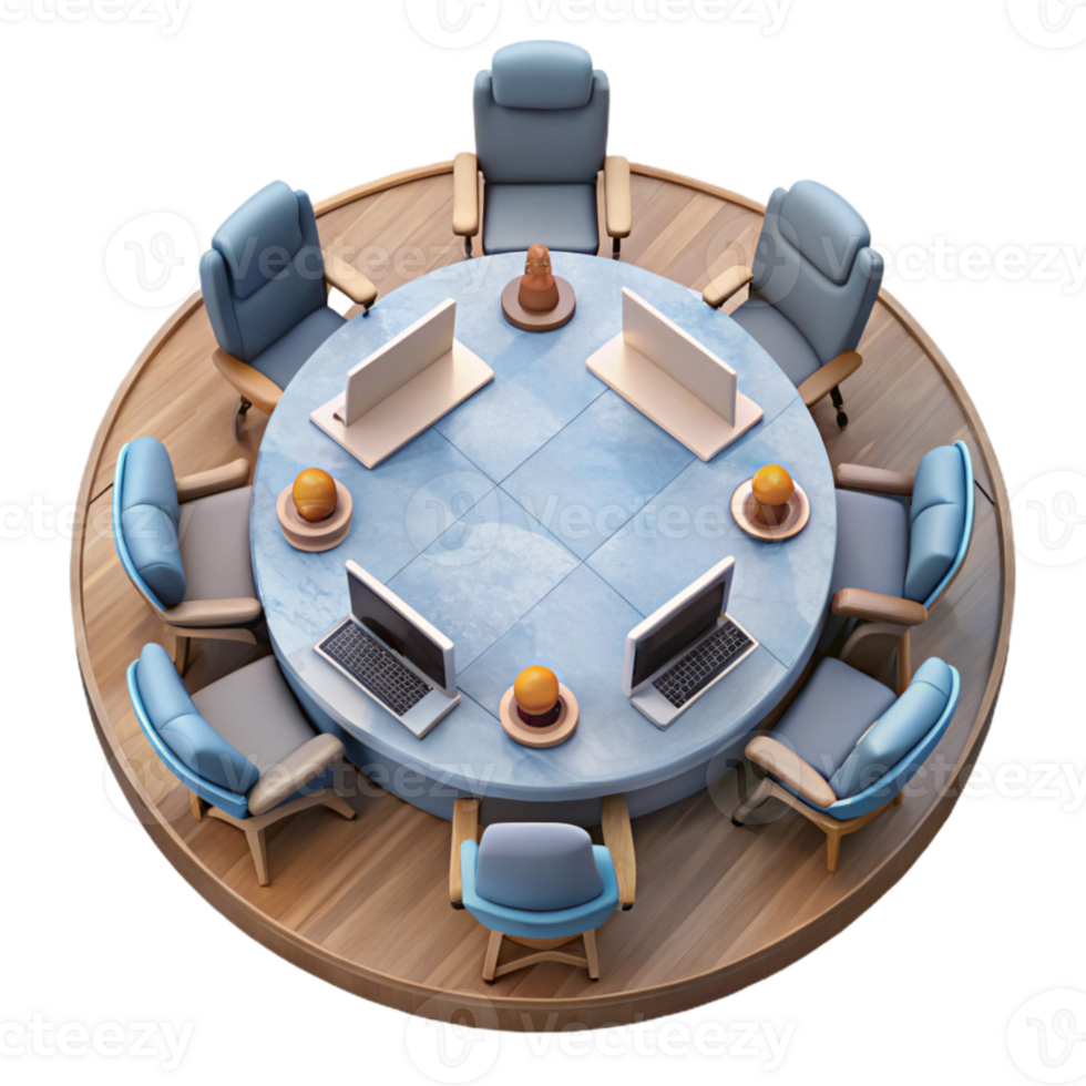 impressive abstract High Angle View of Business Meeting Isolated detailed png