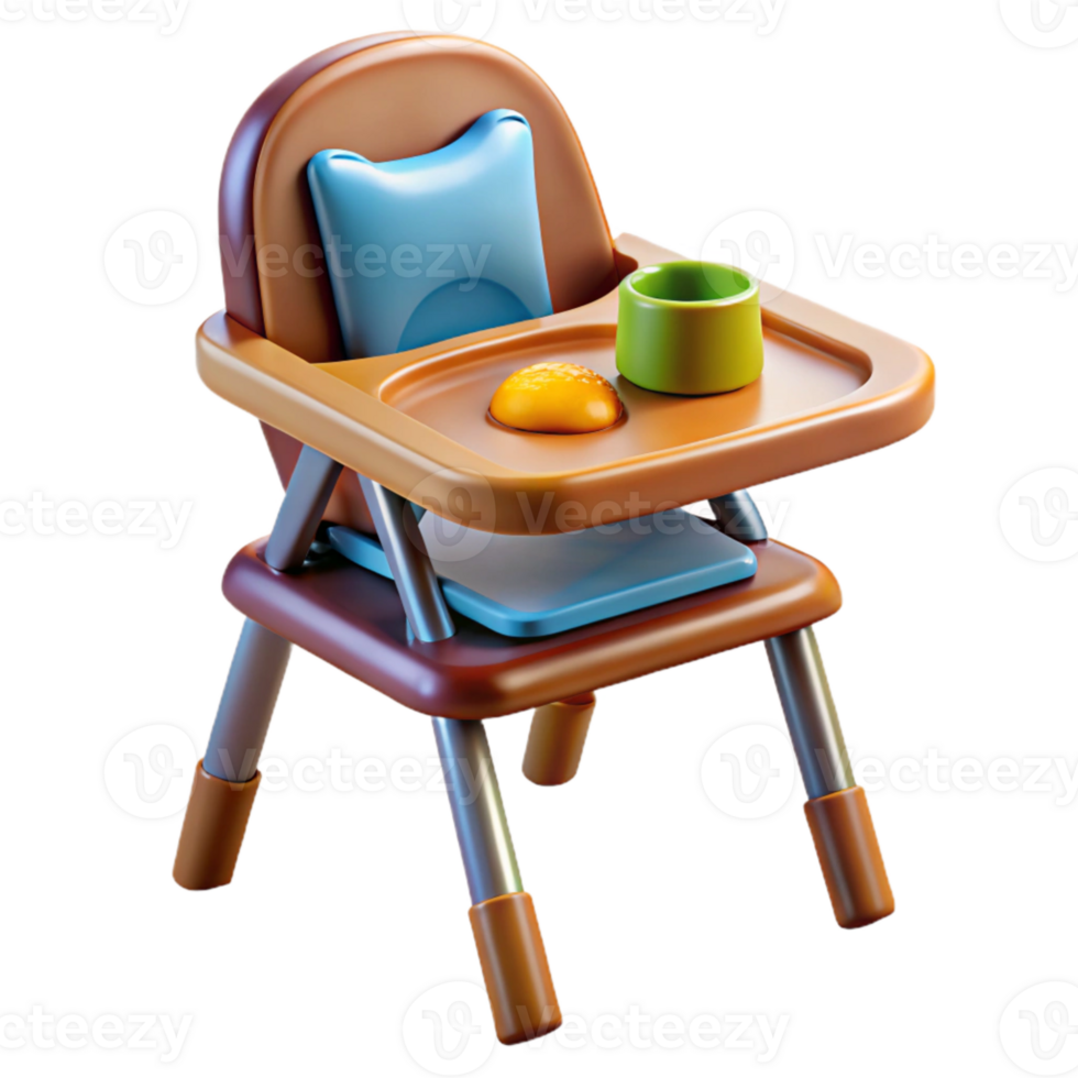 dramatic minimalist Highchair with Baby Food Tray Cutout detailed png
