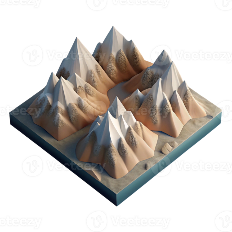 dramatic classic High Contrast Aerial Image of Mountain Range Cutout professional png