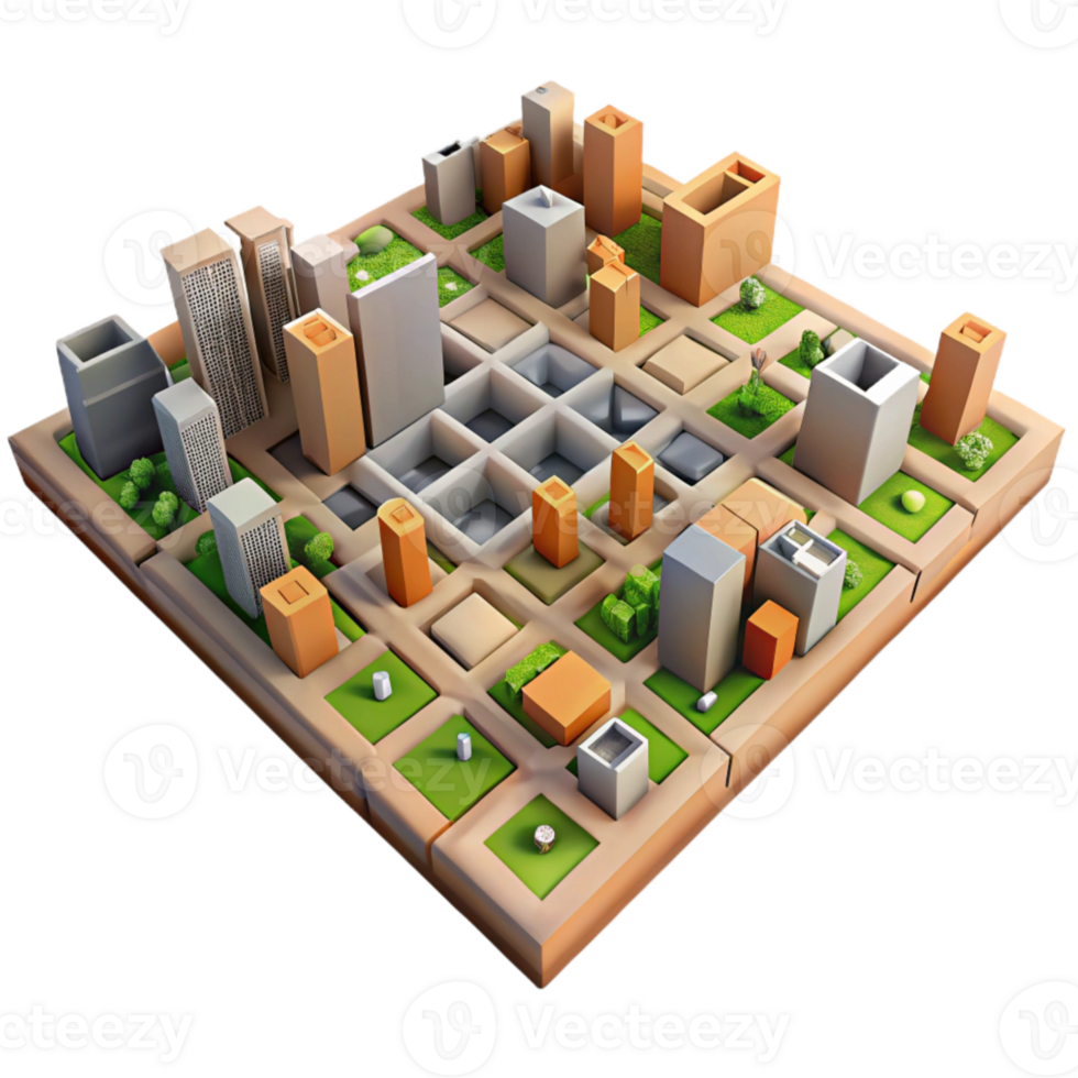 elegant vintage High Contrast Aerial Photo of City Blocks Cutout detailed png