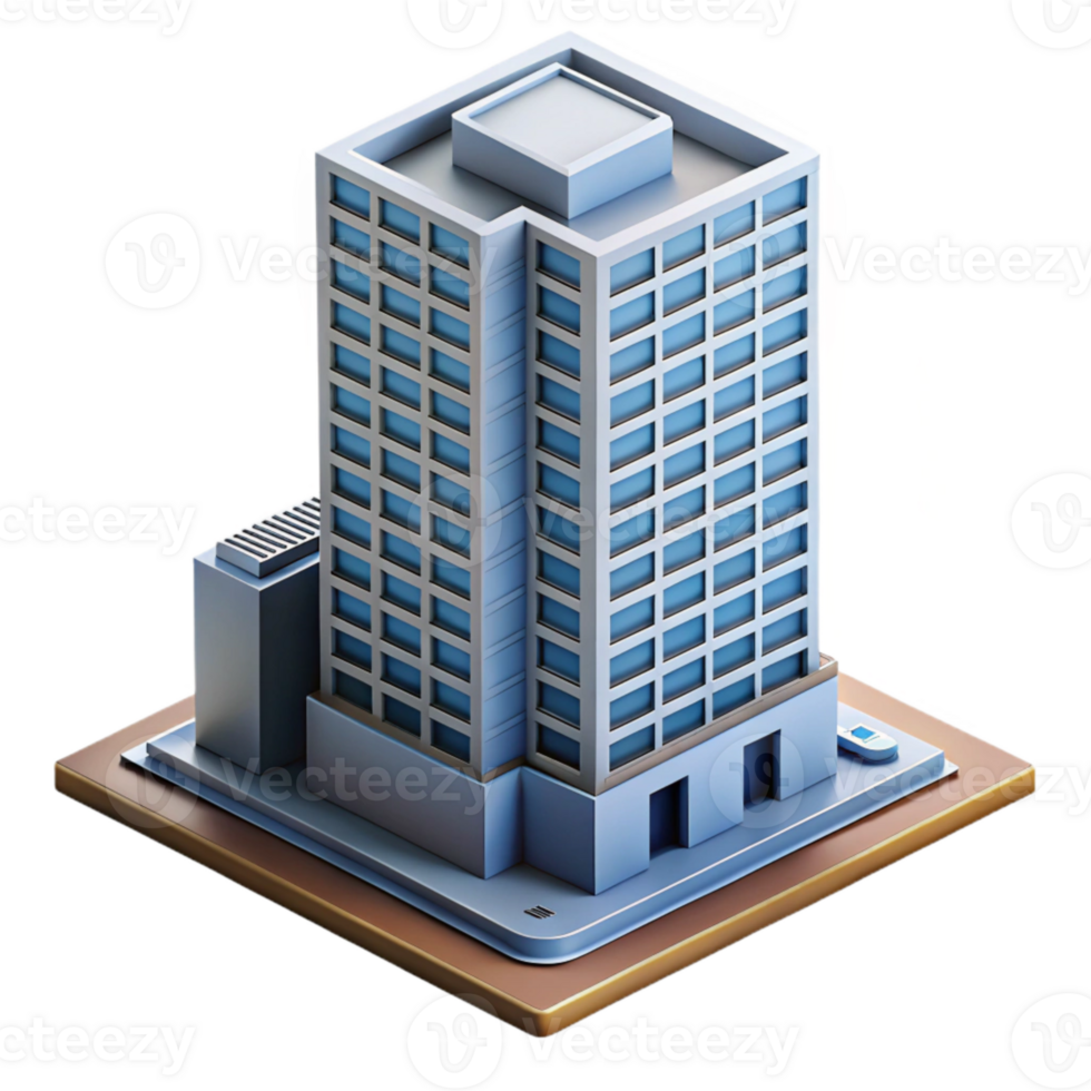 elegant creative High Rise Building Perspective View Isolated original png