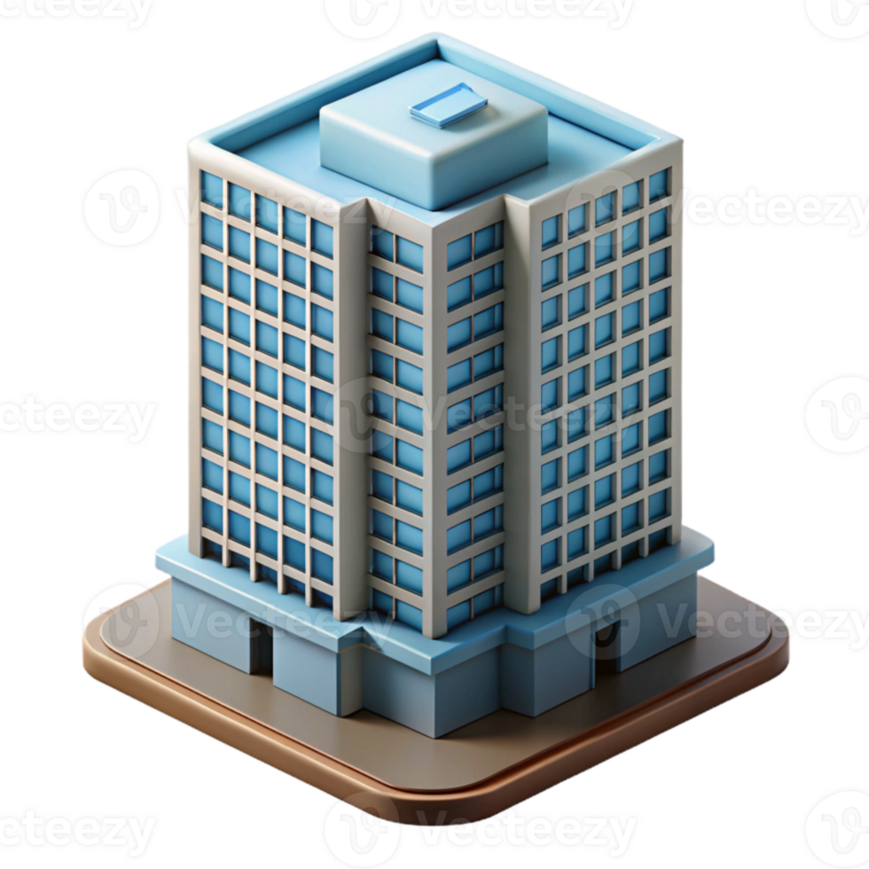 vibrant traditional High Rise Building Perspective View Isolated exclusive png