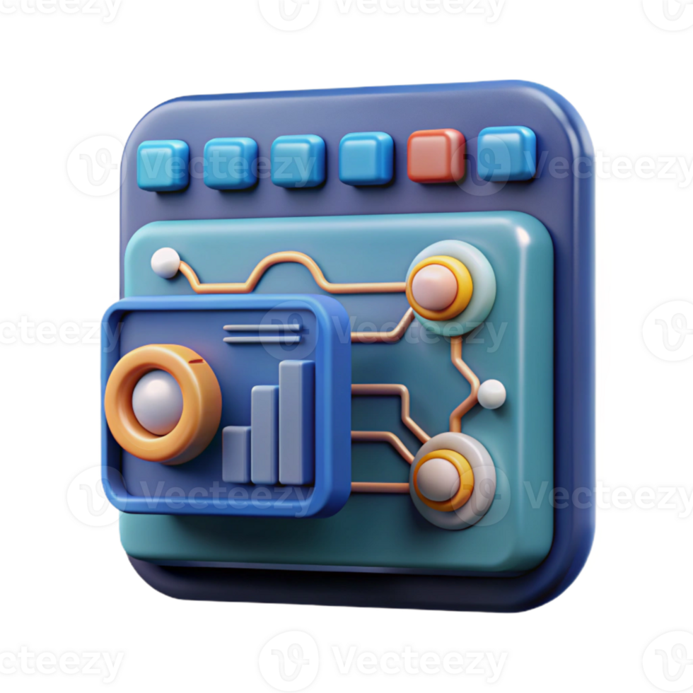 beautiful creative High Tech Ai Interface with Data Graphs Isolated Element high resolution png