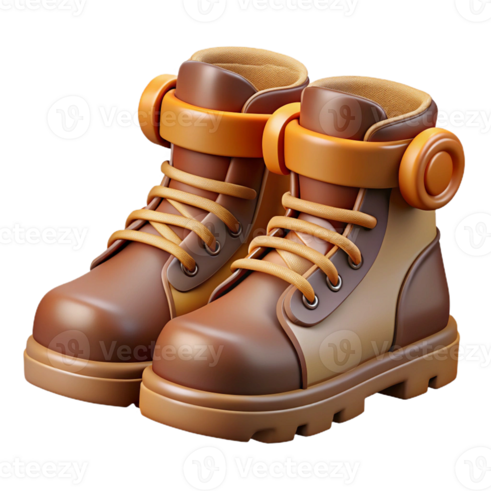 extraordinary abstract Hiking Boots Brown with Transparent Background original png