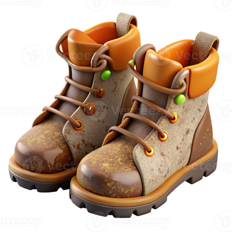 vibrant minimalist Hiking Boots with Mud Splatters Cutout genuine png