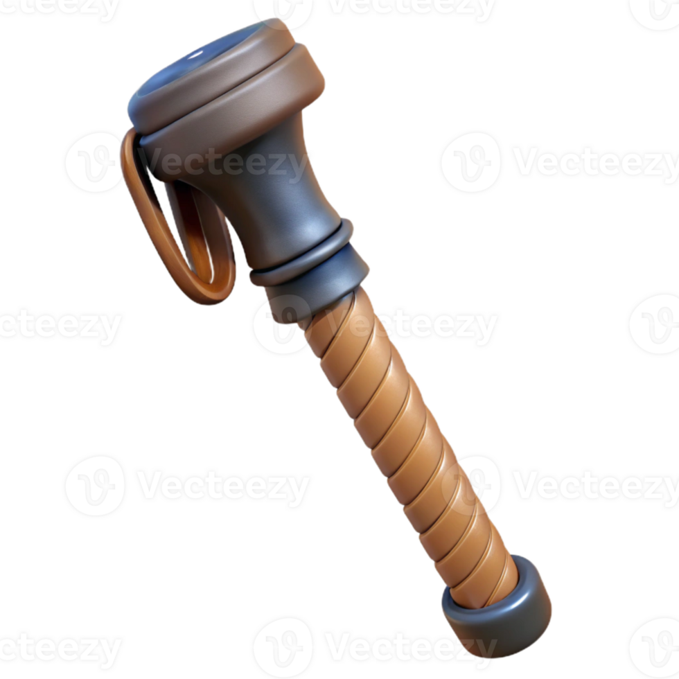 magnificent artistic Hiking Stick with Grip Isolated professional png
