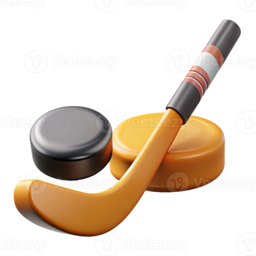 magnificent classic Hockey Stick and Puck Ice Sport Isolated high resolution png