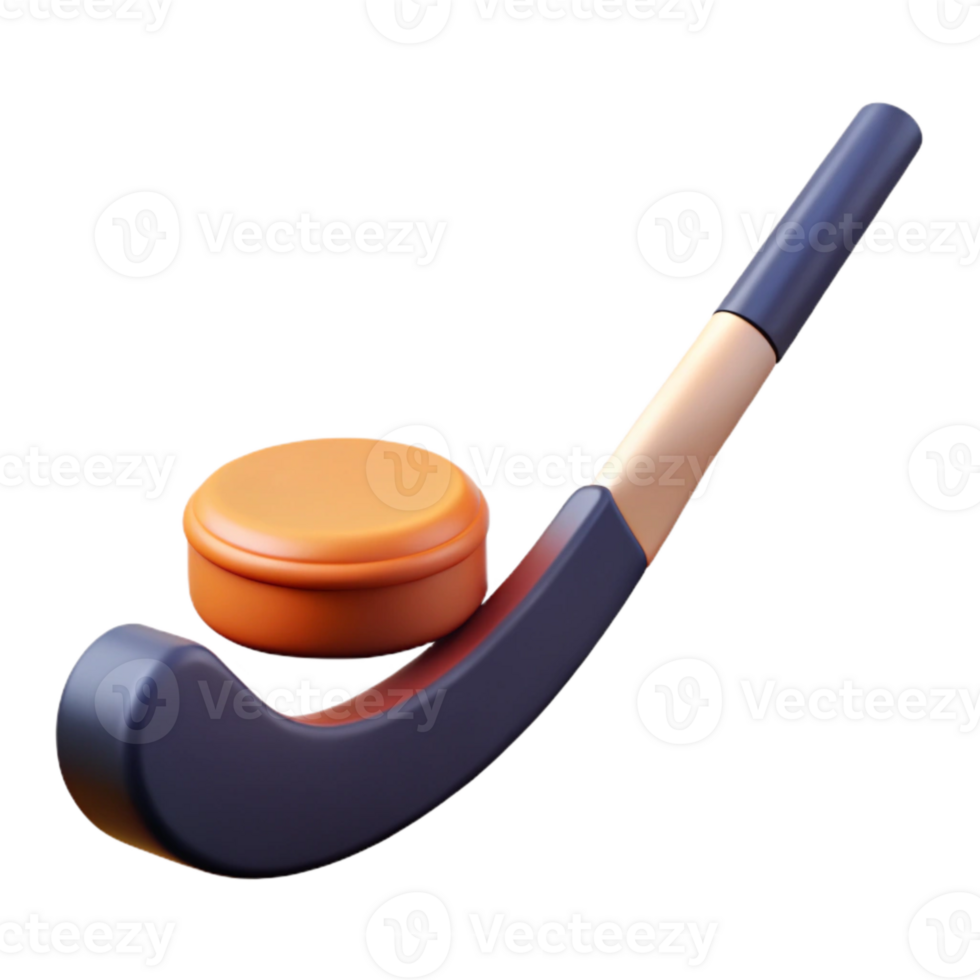 elegant abstract Hockey Stick and Puck Ice Sport Isolated authentic png