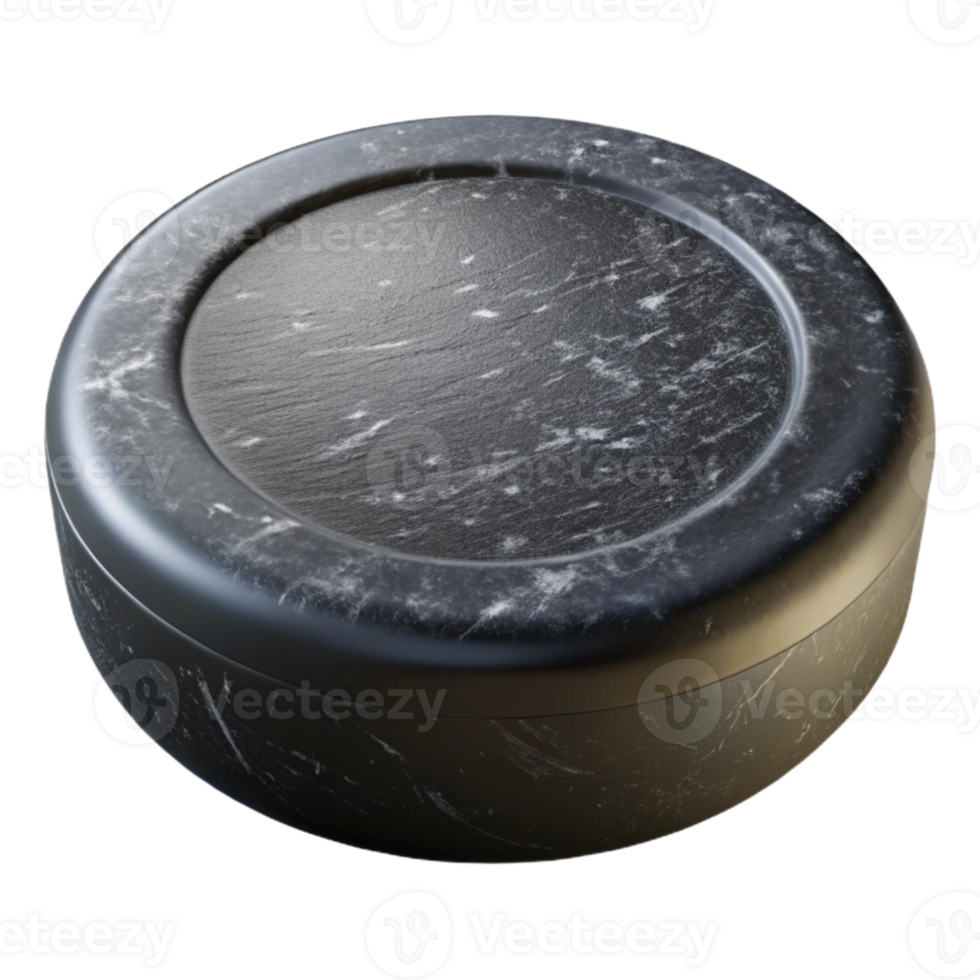 serene abstract Hockey Puck Black Rubber Design Isolated genuine png