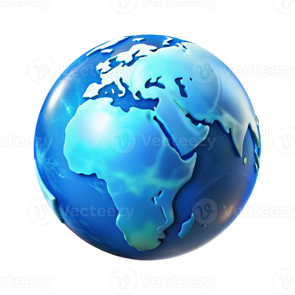 elegant modern Hologram Projection of Earth Isolated with Blue Hue detailed png