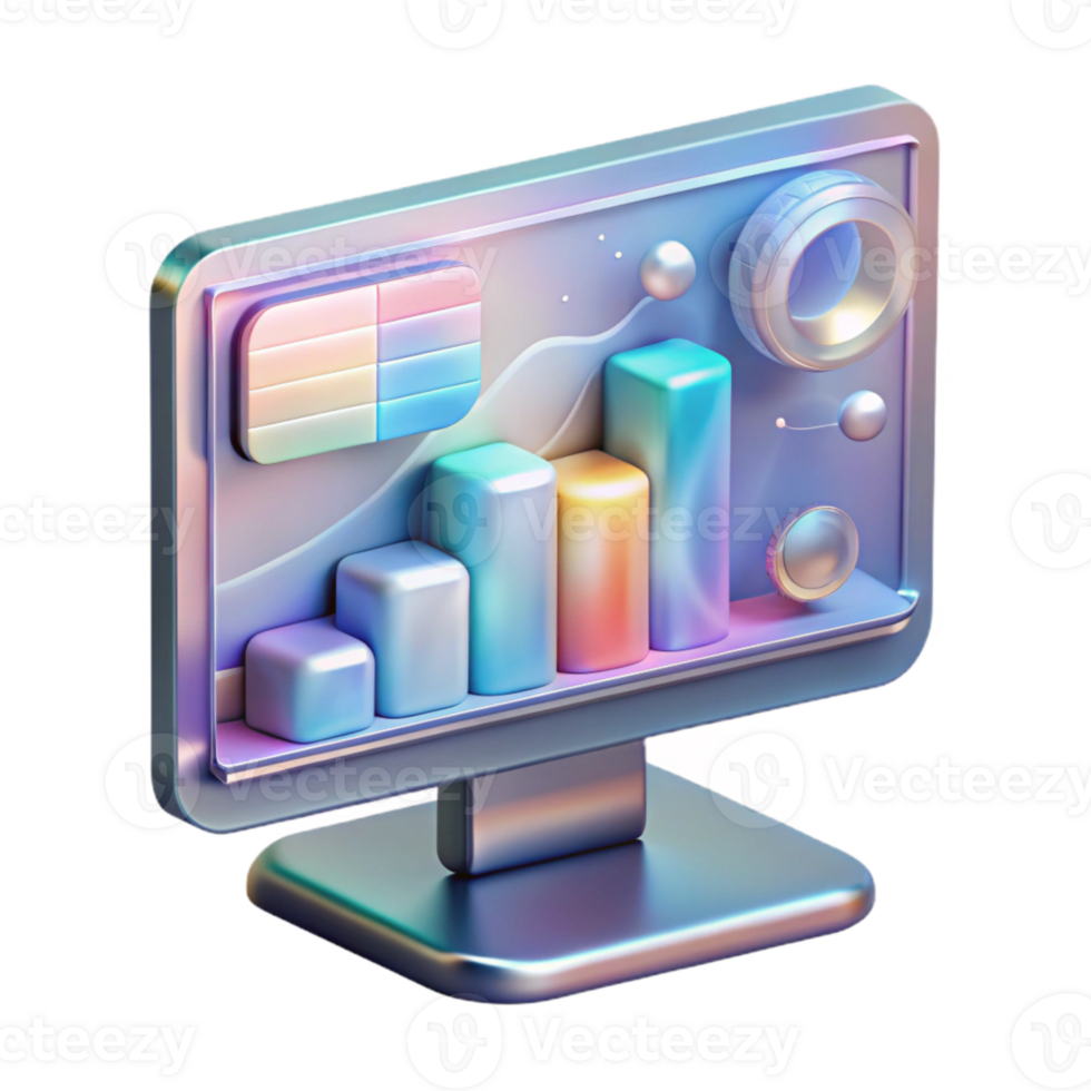 extraordinary contemporary Holographic Display Showing Data Isolated Transparent Background professional png