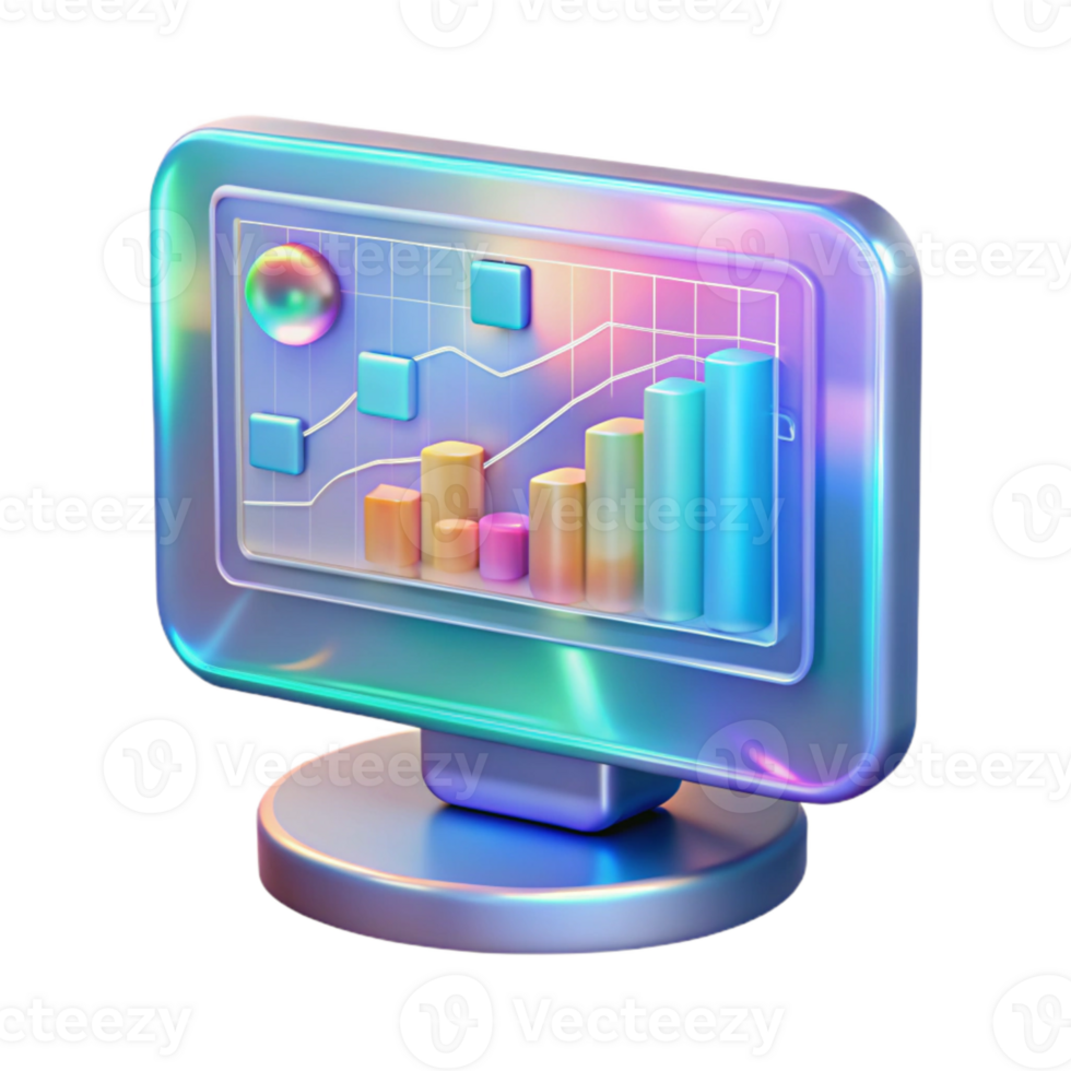 vibrant traditional Holographic Display Showing Data Isolated Transparent Background professional png