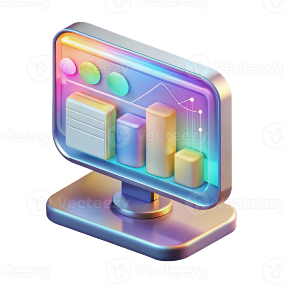 beautiful contemporary Holographic Display Showing Data Isolated Transparent Background exclusive png