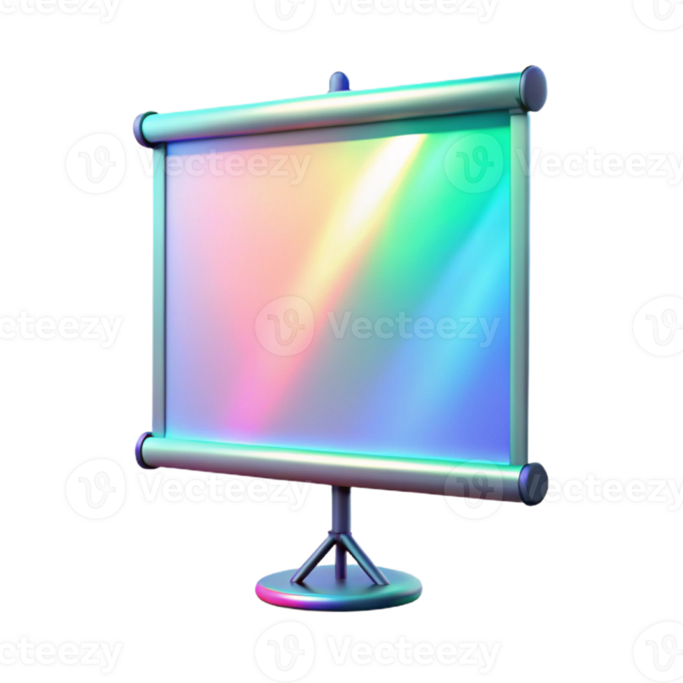 elegant artistic Holographic Projection Screen Front View Isolated Cutout 4K png