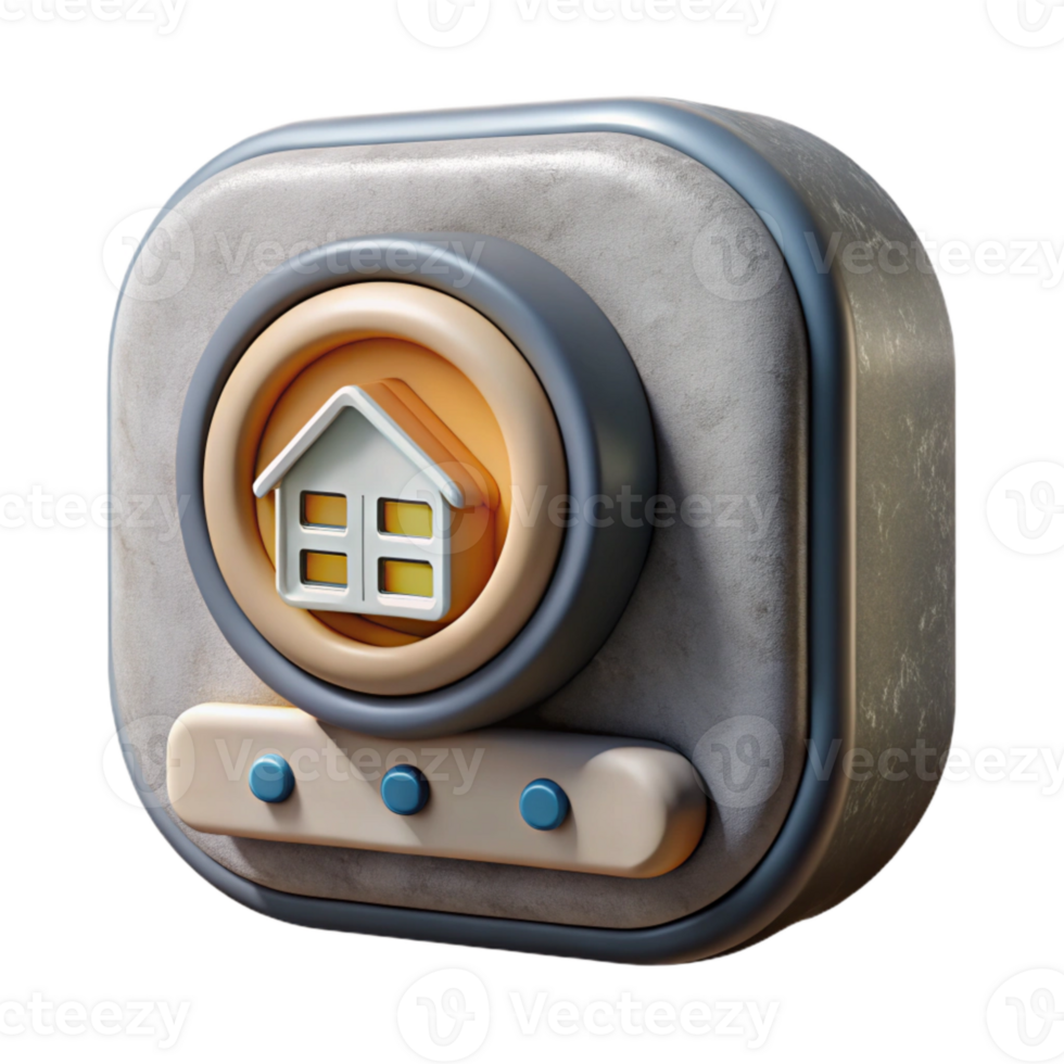 extraordinary rustic Home Automation Hub Front View Isolated on Transparent Background 4K png