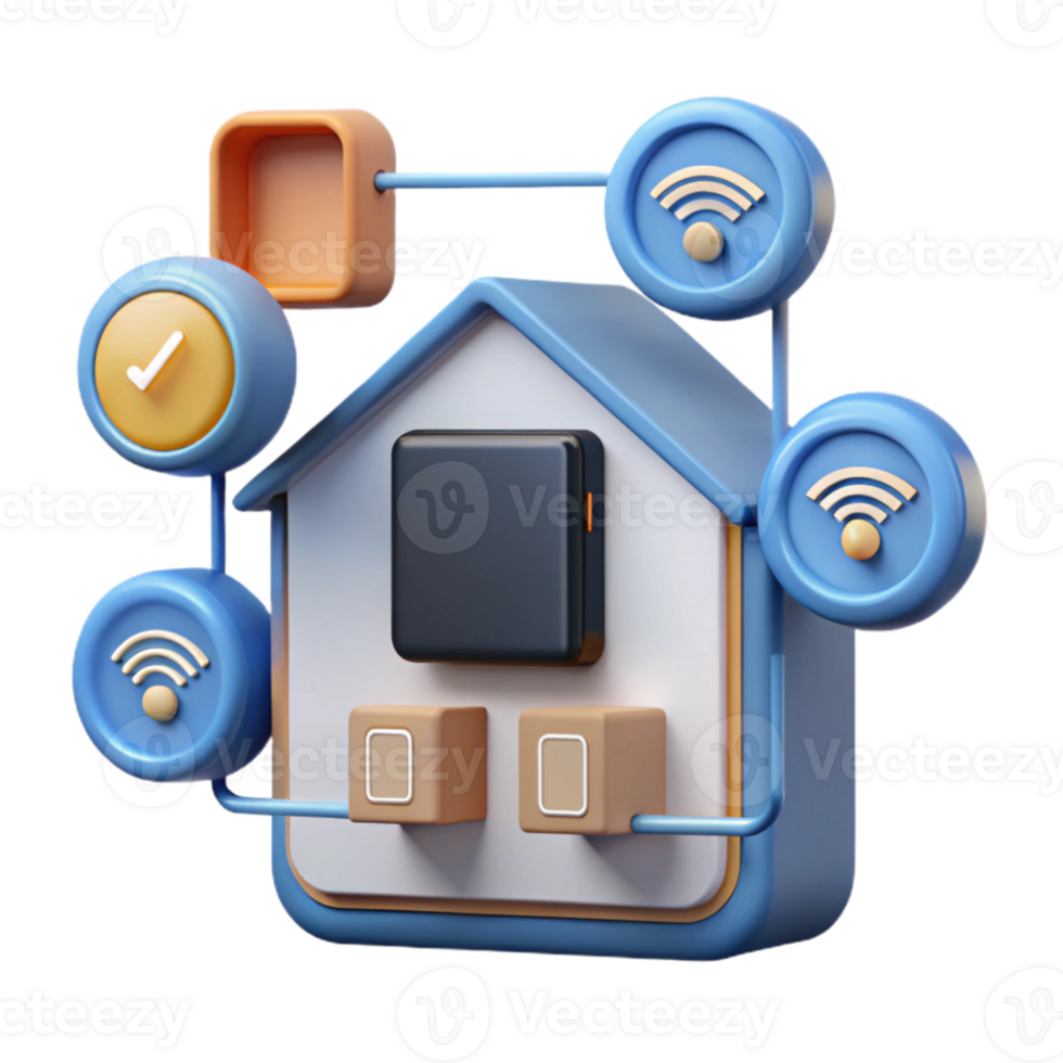 serene rustic Home Automation System Diagram Transparent Background professional png