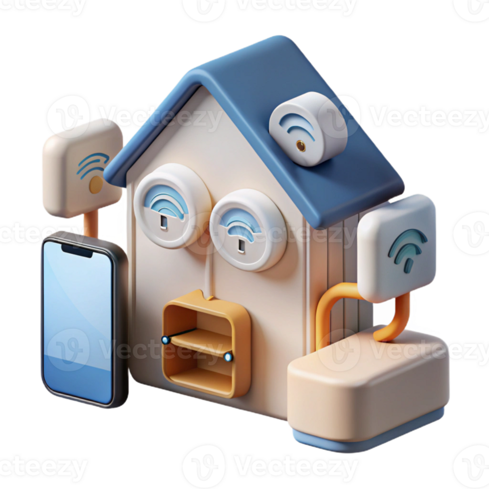 vibrant rustic Home Automation System Diagram Transparent Background high resolution png