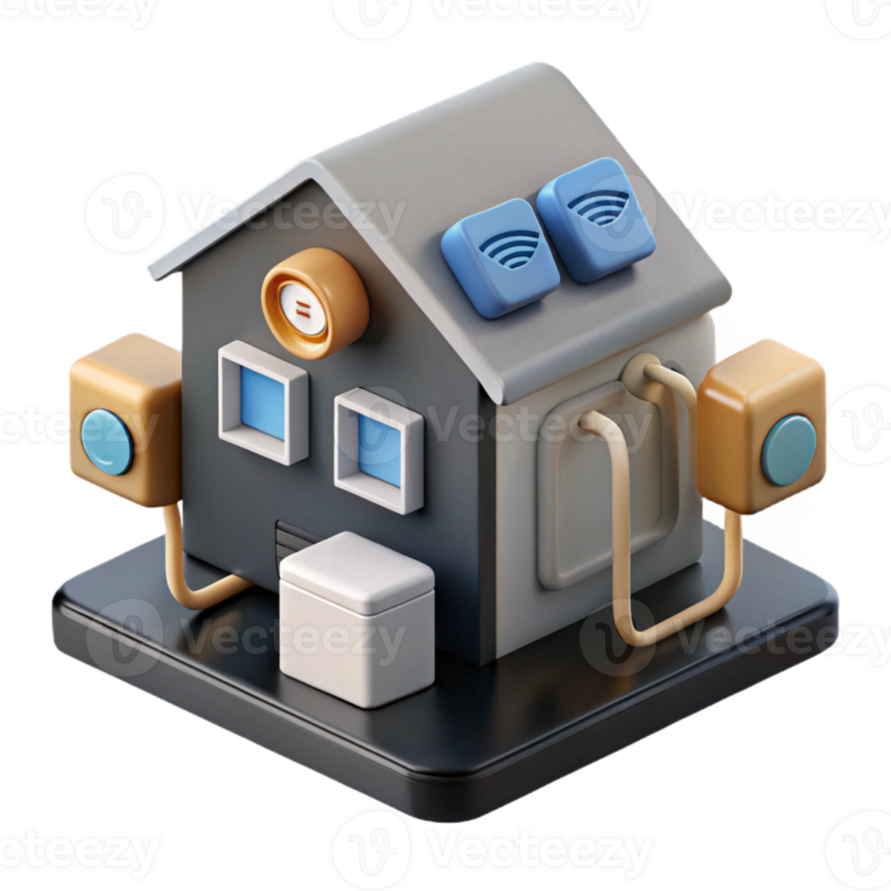 beautiful classic Home Automation System Diagram Transparent Background detailed png