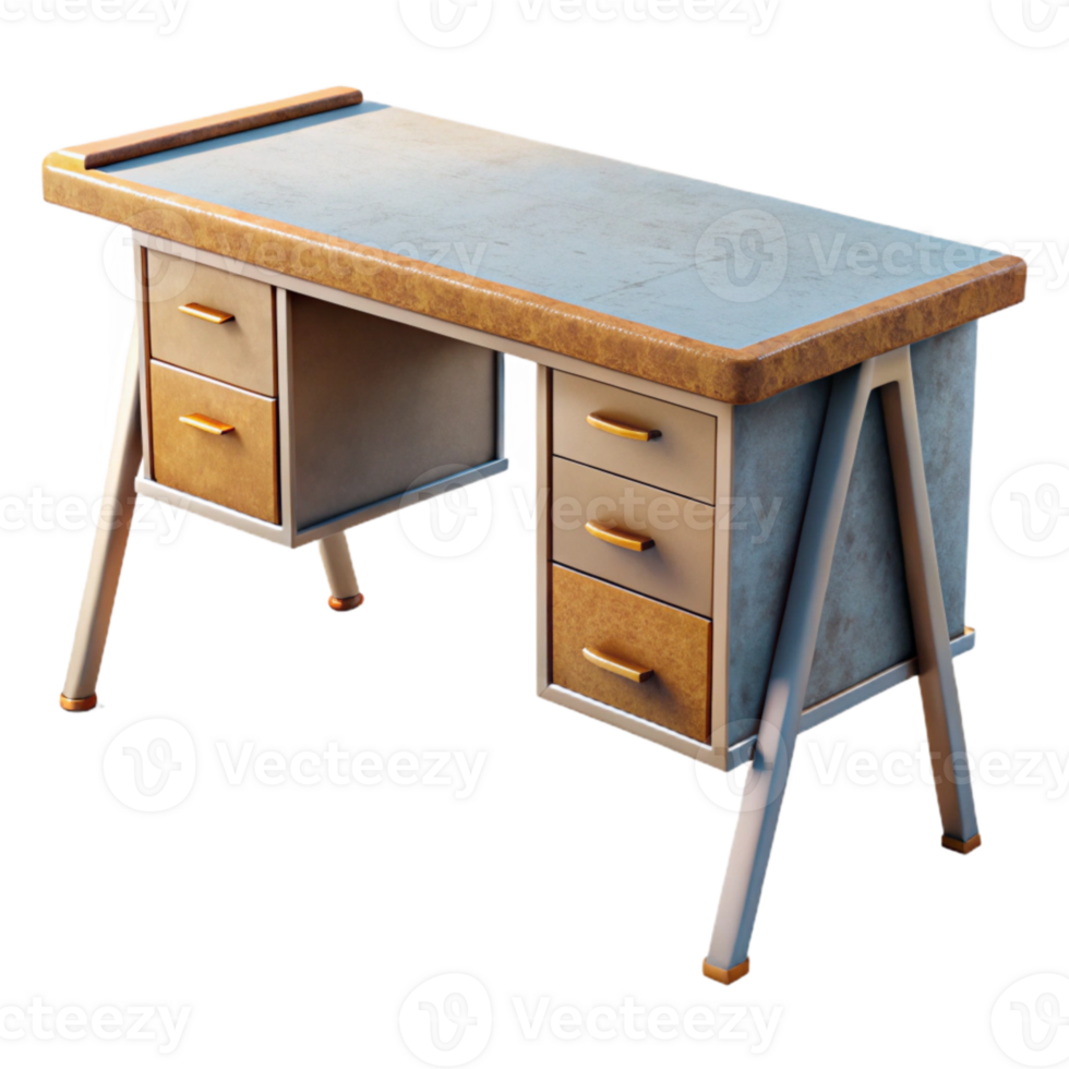 elegant classic Home Office Desk with Laptop and Lamp Isolated exclusive png