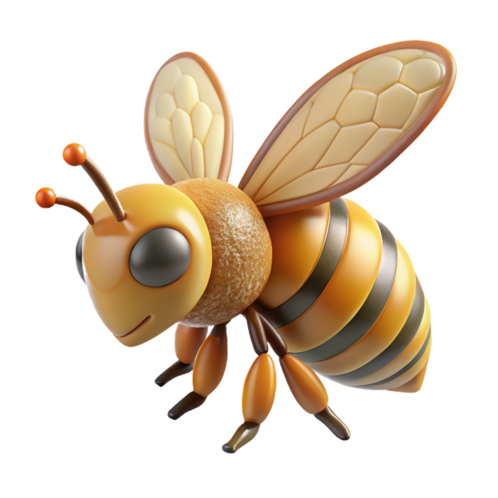 dramatic creative Honeybee Transparent Background Collecting Pollen premium png