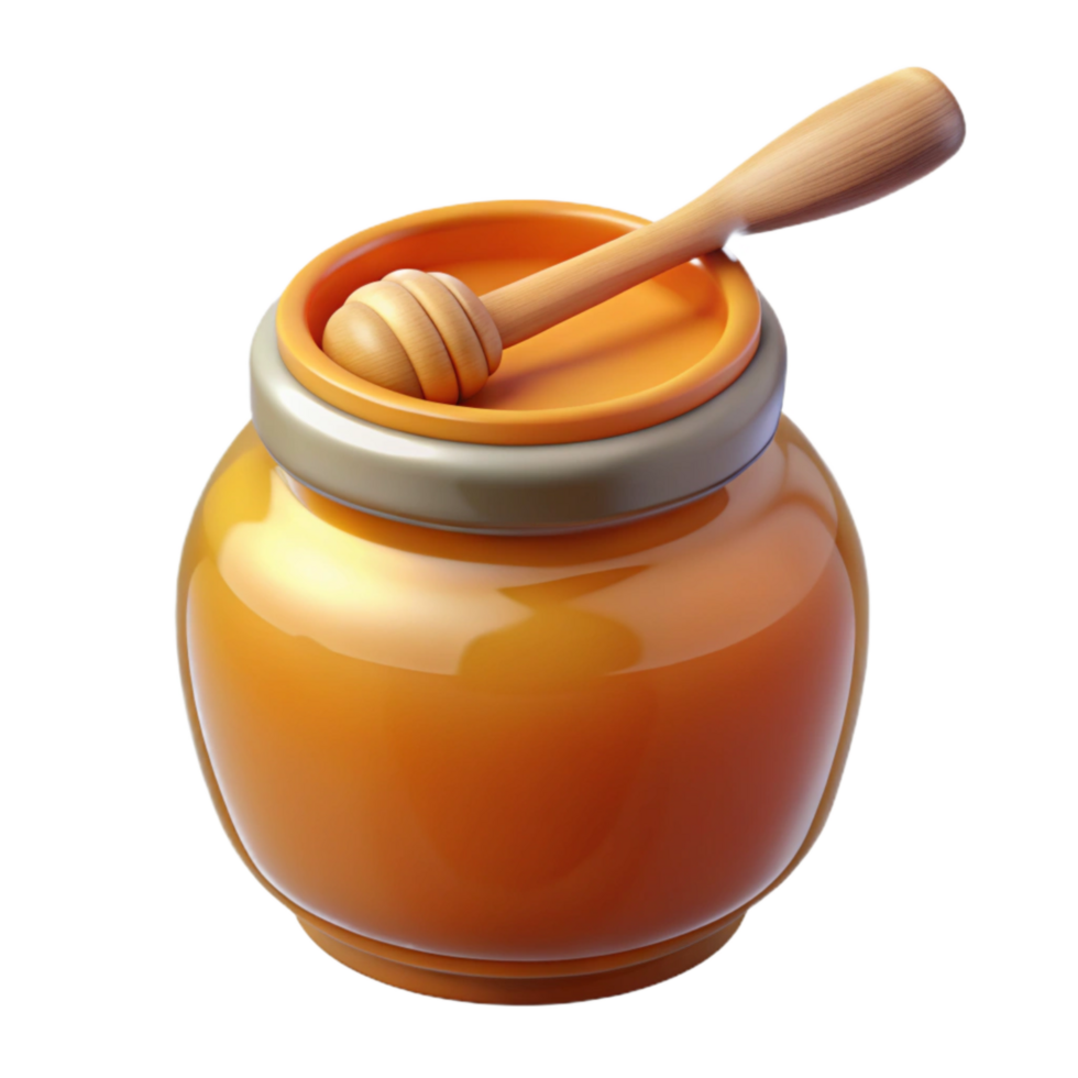 stunning artistic Honey Jar Isolated Transparent Background with Dipper authentic png