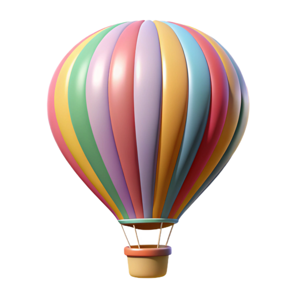 beautiful contemporary Hot Air Balloon Colorful Stripes Transparent detailed png