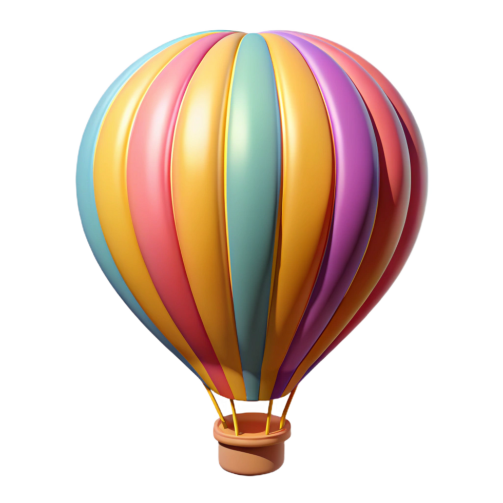 dramatic artistic Hot Air Balloon Colorful Stripes Transparent genuine png