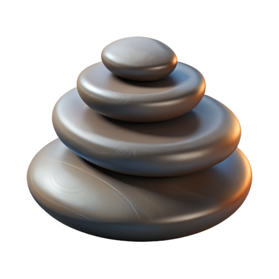 wonderful artistic Hot Stone Massage Isolated with Smooth Stones detailed png
