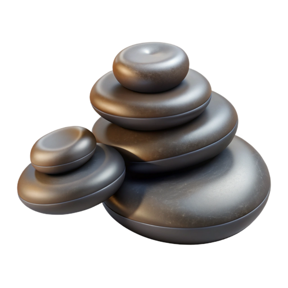 beautiful rustic Hot Stone Massage Isolated with Smooth Stones authentic png