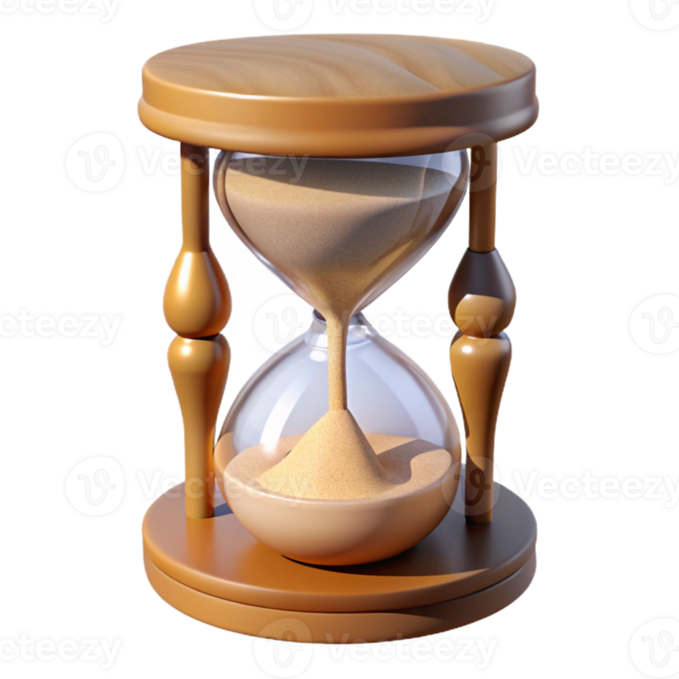 vibrant classic Hourglass Time Management Concept Sand Texture Isolated high resolution png