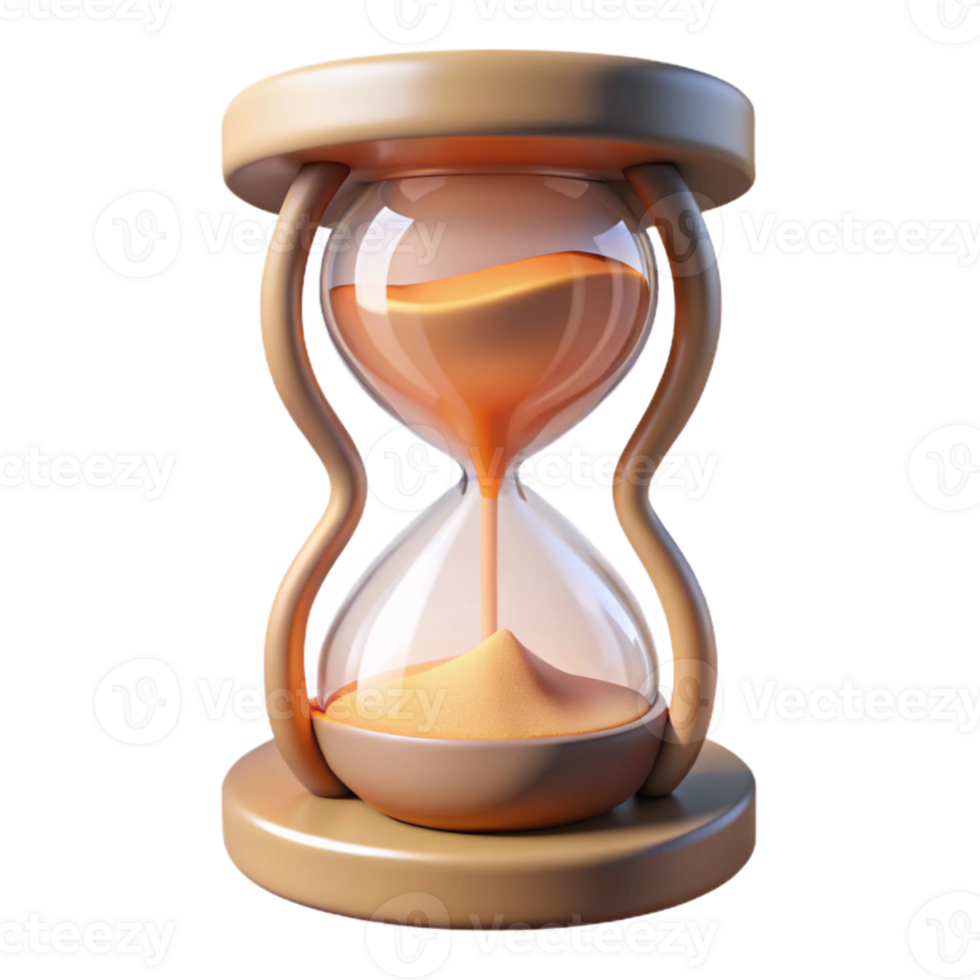 wonderful creative Hourglass with Sand Flowing Transparent Background high resolution png