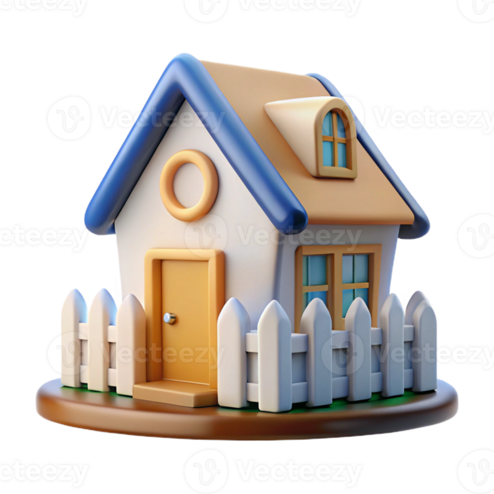 stunning modern House with White Picket Fence Cutout genuine png