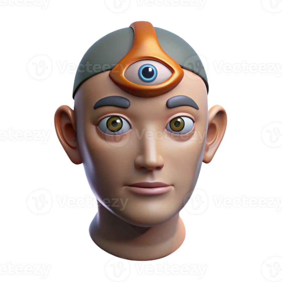 extraordinary abstract Human Head with Third Eye Open Cutout high resolution png