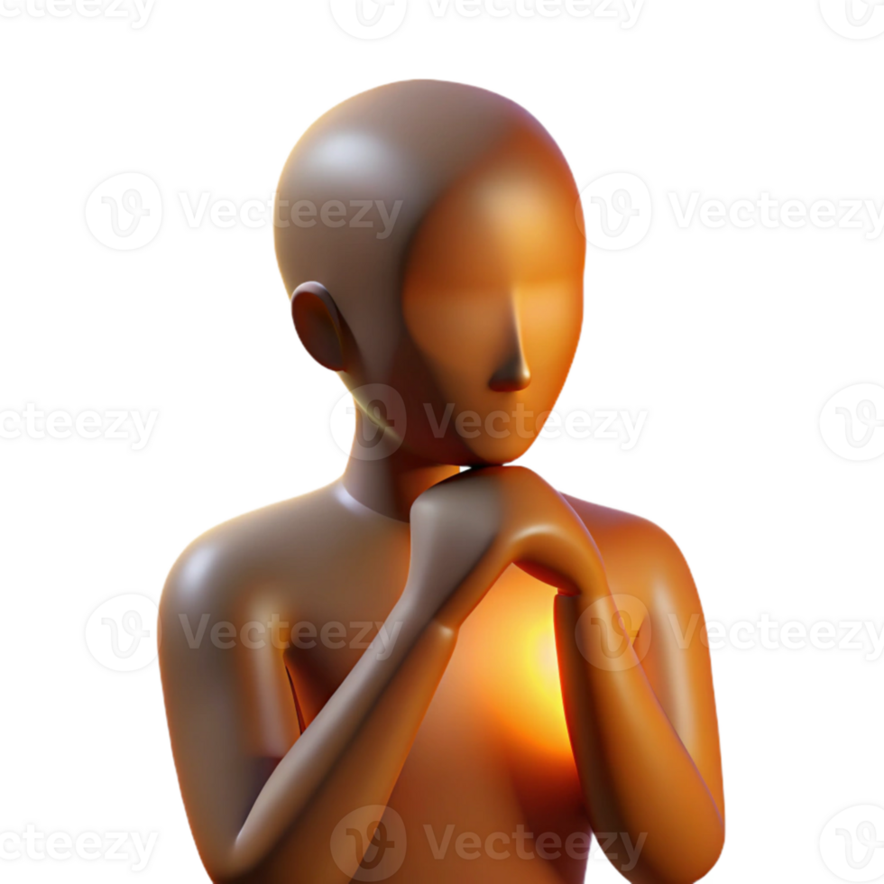 beautiful rustic Human Silhouette in Thoughtful Pose Isolated with Backlighting authentic png