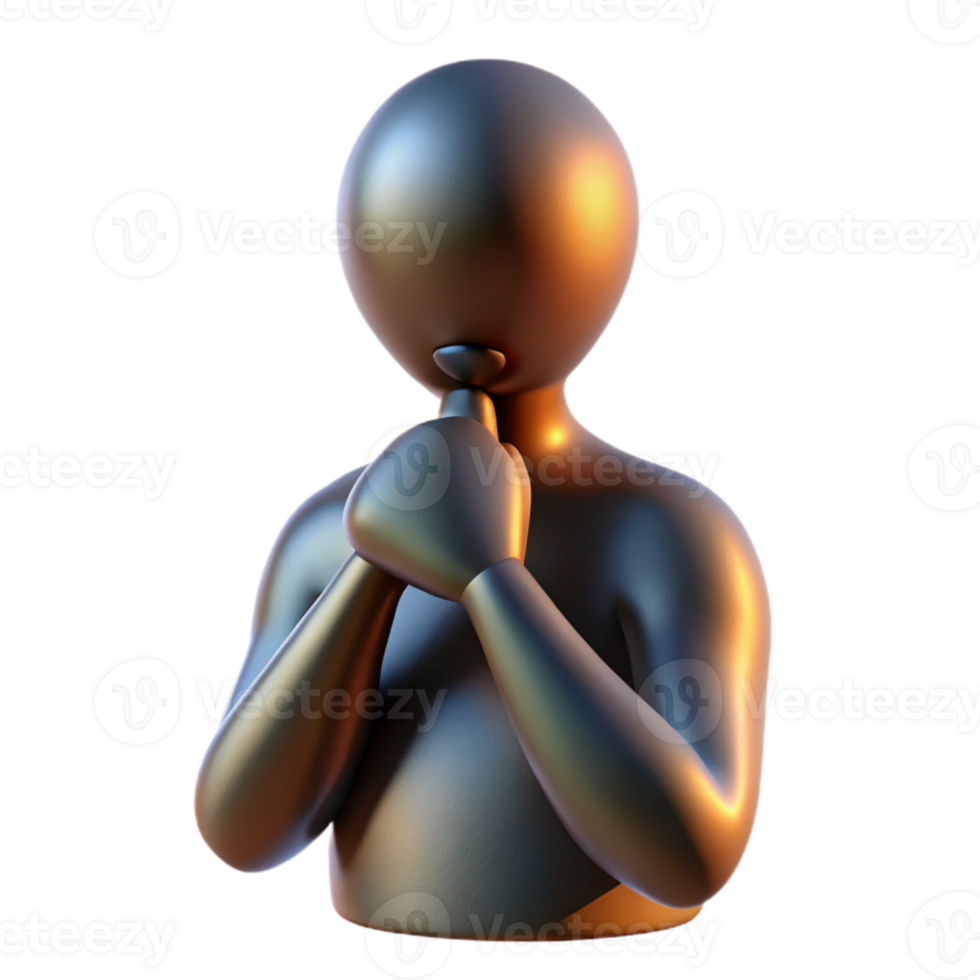 vibrant contemporary Human Silhouette in Thoughtful Pose Isolated with Backlighting detailed png