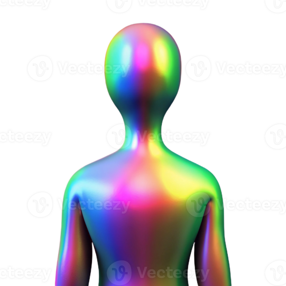 vibrant classic Human Silhouette with Colorful Aura Cutout genuine png
