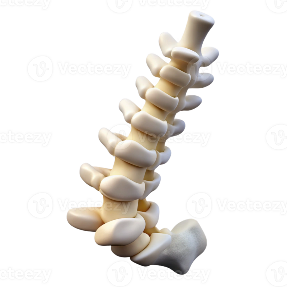 elegant creative Human Spine Flexible Posture White Isolated professional png