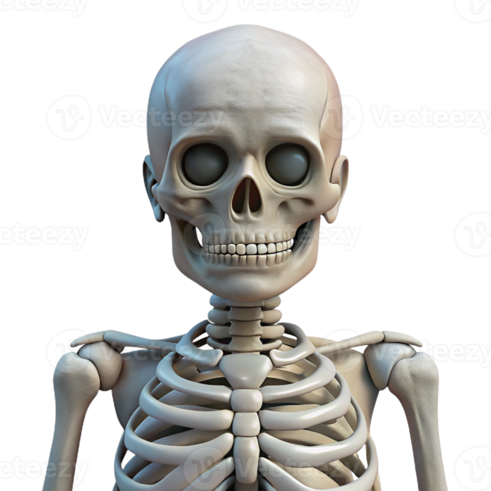 elegant classic Human Skeleton Front View Isolated professional png
