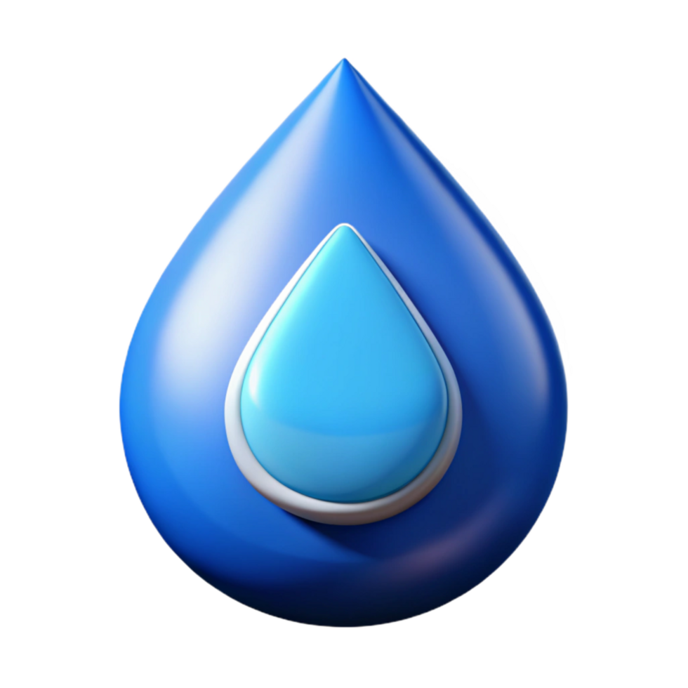serene contemporary Hydropower Icon Water Drop Blue Transparent Background high quality png