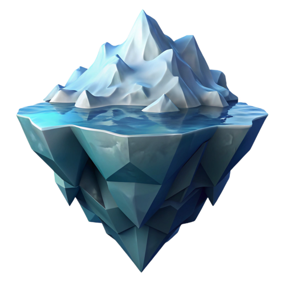 beautiful creative Iceberg Floating in Ocean Cutout detailed png