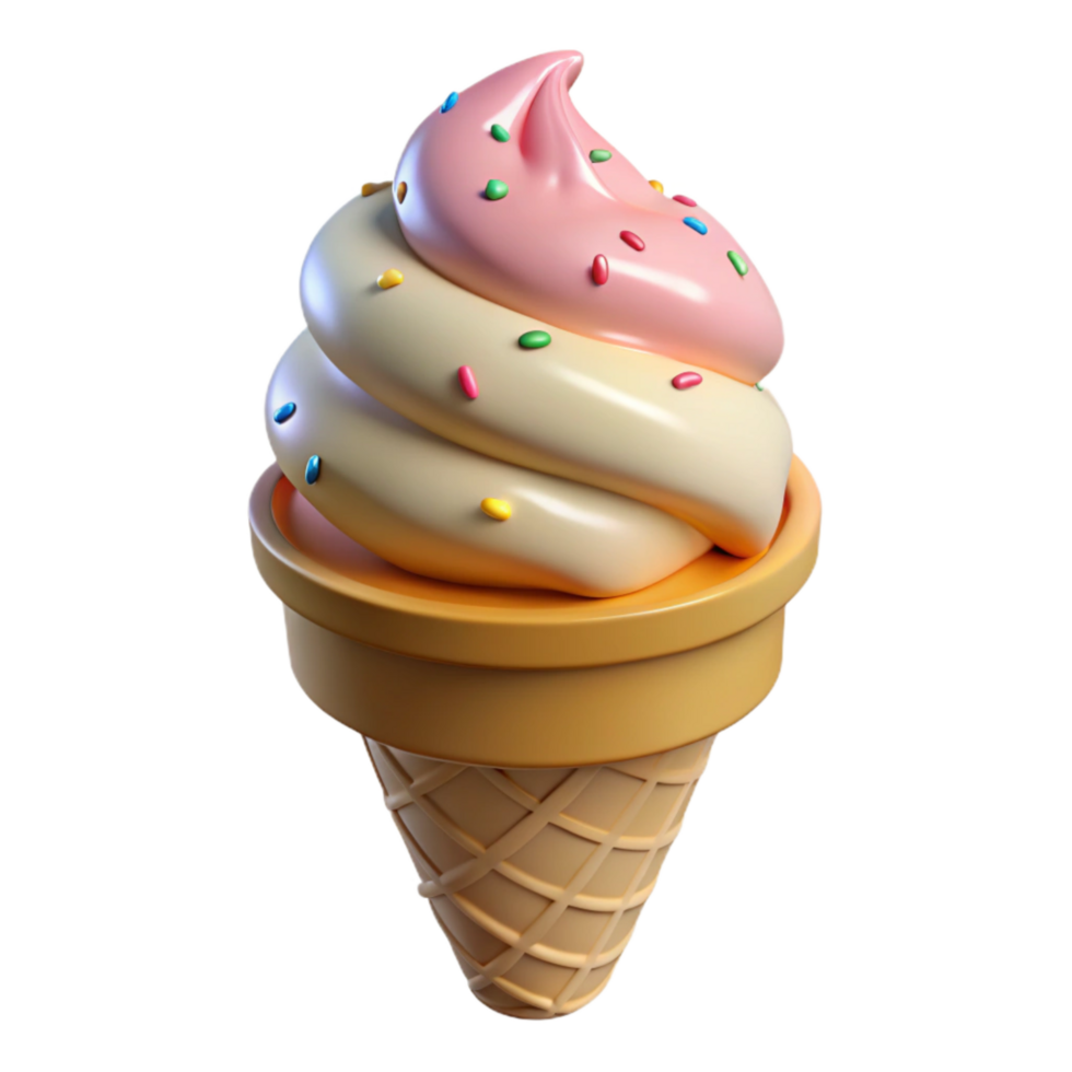 dramatic classic Ice Cream Cone Vanilla Transparent Background exclusive png