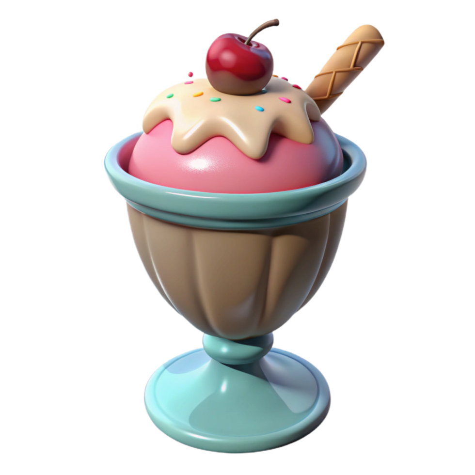beautiful creative Ice Cream Sundae Transparent Background Delicious exclusive png